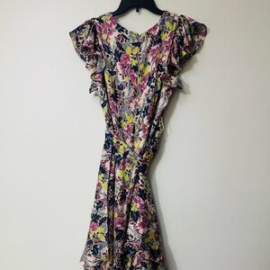 Floral Ruffle Sleeve Dress by Vince Camuto